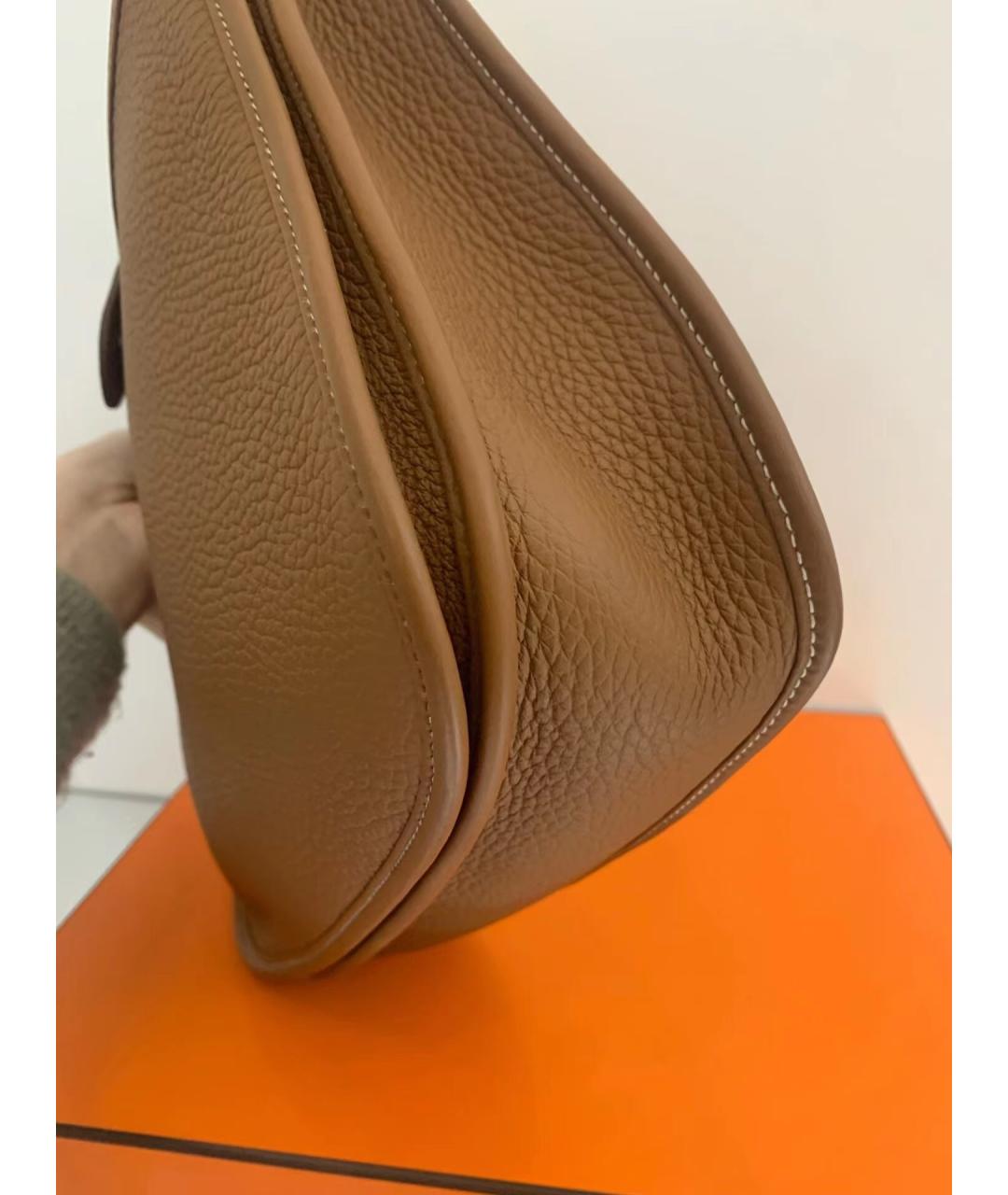 HERMES Коричневая кожаная сумка через плечо, фото 3