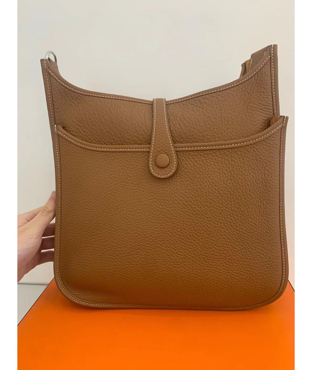 HERMES Коричневая кожаная сумка через плечо, фото 2