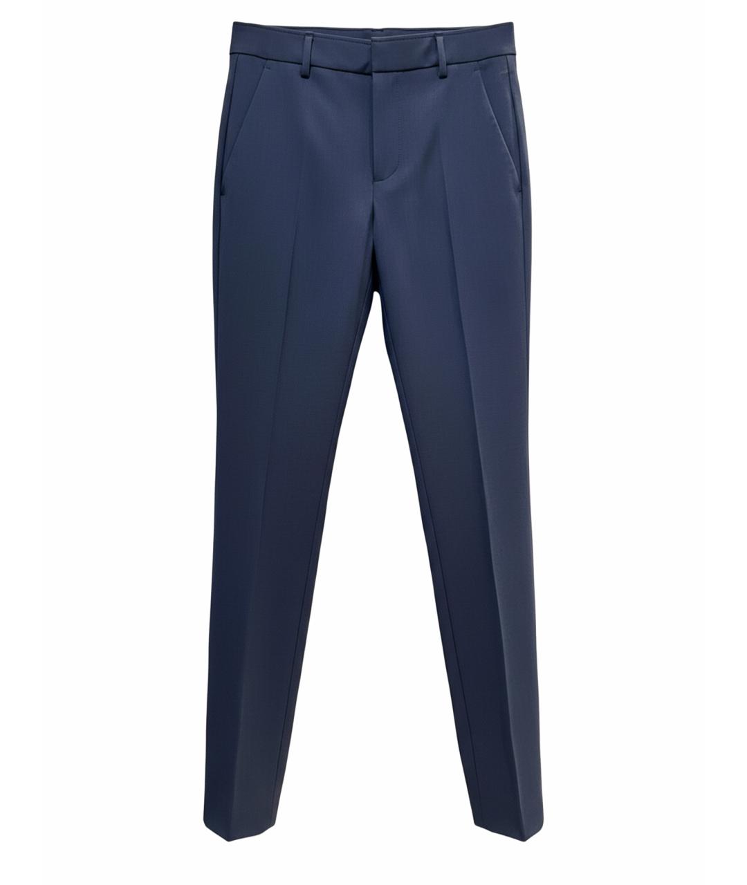 BRUNELLO CUCINELLI Темно-синие шерстяные брюки узкие, фото 1