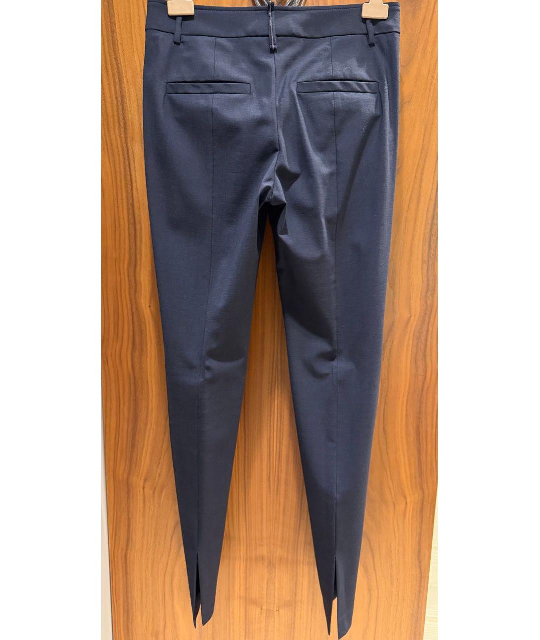 BRUNELLO CUCINELLI Темно-синие шерстяные брюки узкие, фото 2