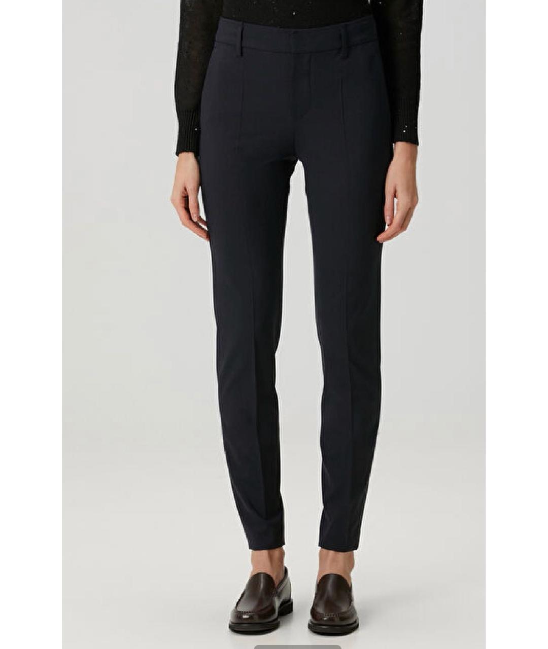 BRUNELLO CUCINELLI Темно-синие шерстяные брюки узкие, фото 8