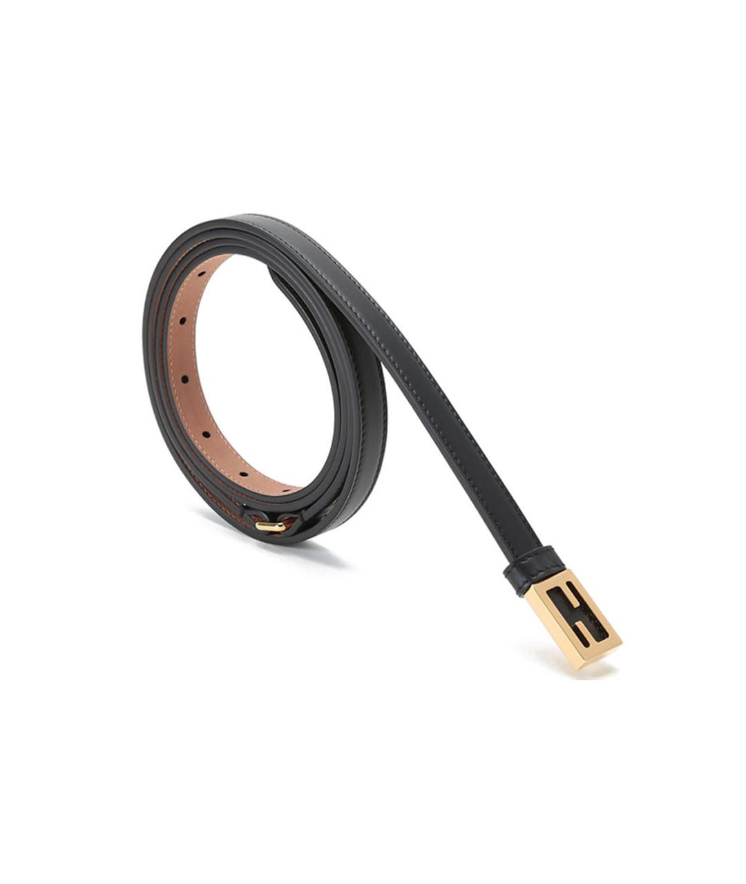 FENDI Черный кожаный ремень, фото 2