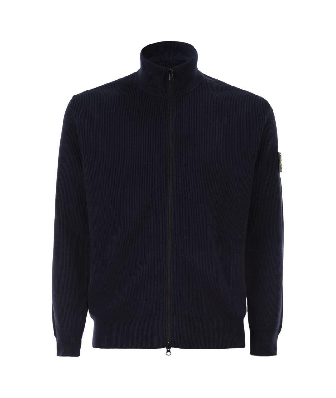 STONE ISLAND Темно-синий хлопковый кардиган, фото 1
