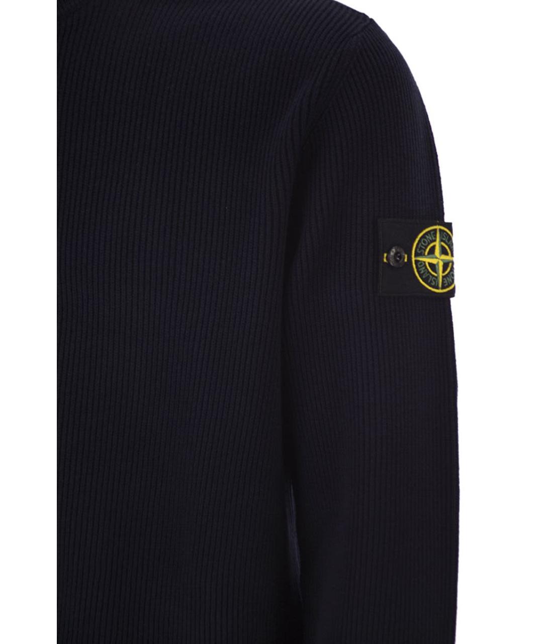 STONE ISLAND Темно-синий хлопковый кардиган, фото 4