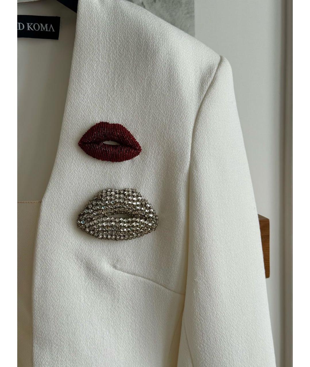 DAVID KOMA Белое шерстяное вечернее платье, фото 8