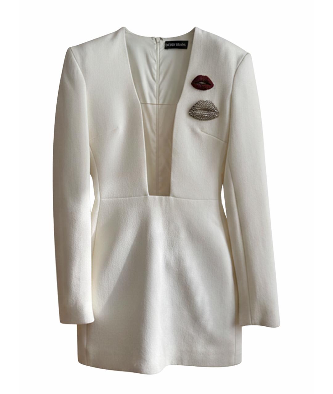 DAVID KOMA Белое шерстяное вечернее платье, фото 1