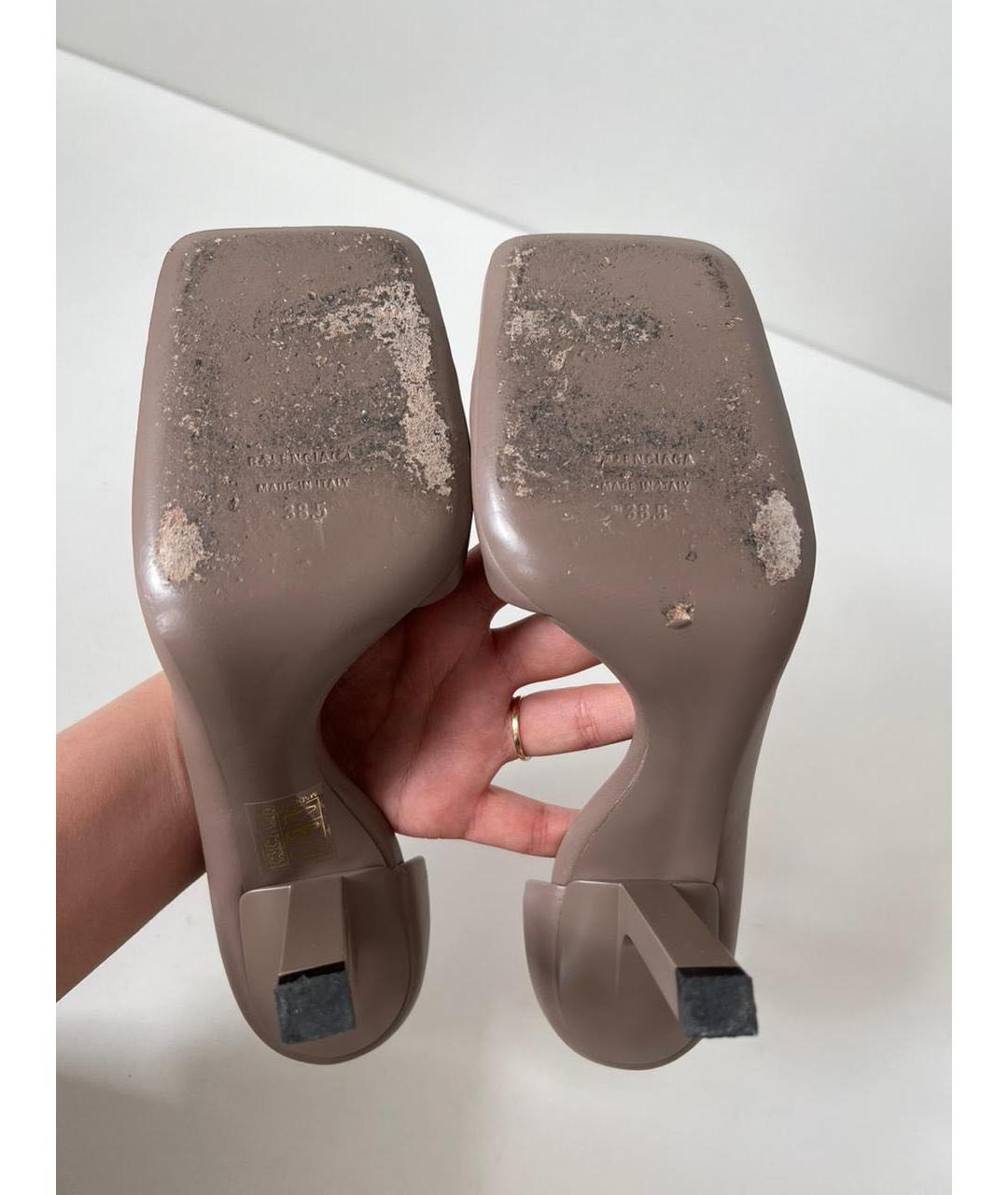 BALENCIAGA Коричневые кожаные туфли, фото 6