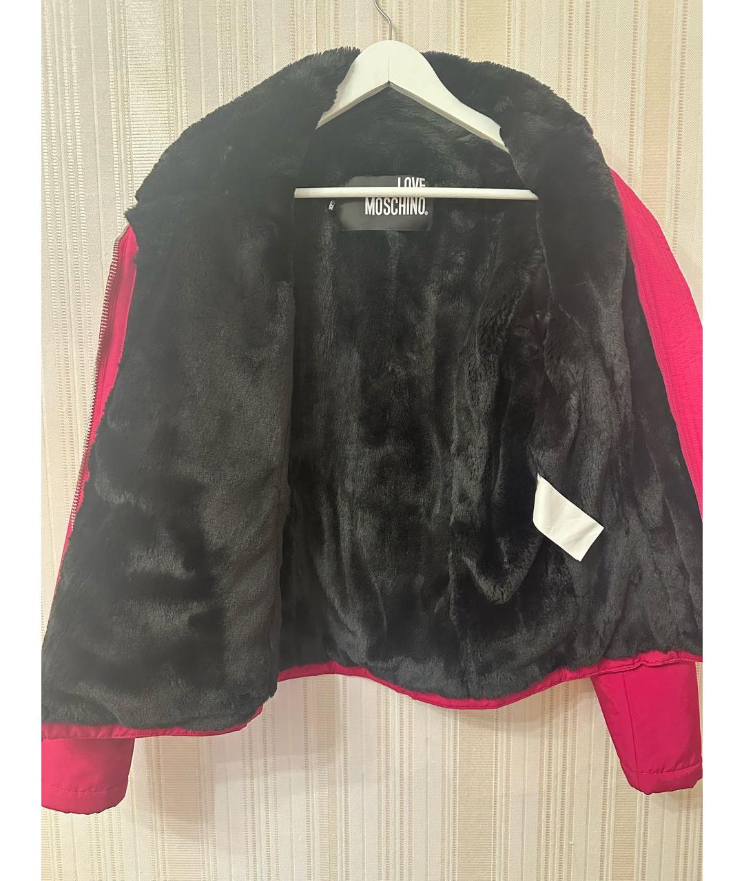 LOVE MOSCHINO Фуксия меховая куртка, фото 4