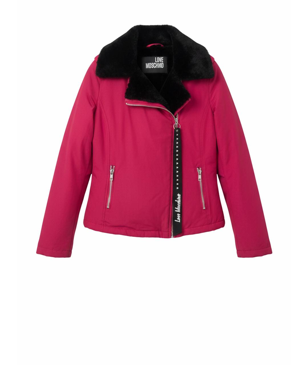 LOVE MOSCHINO Фуксия меховая куртка, фото 1