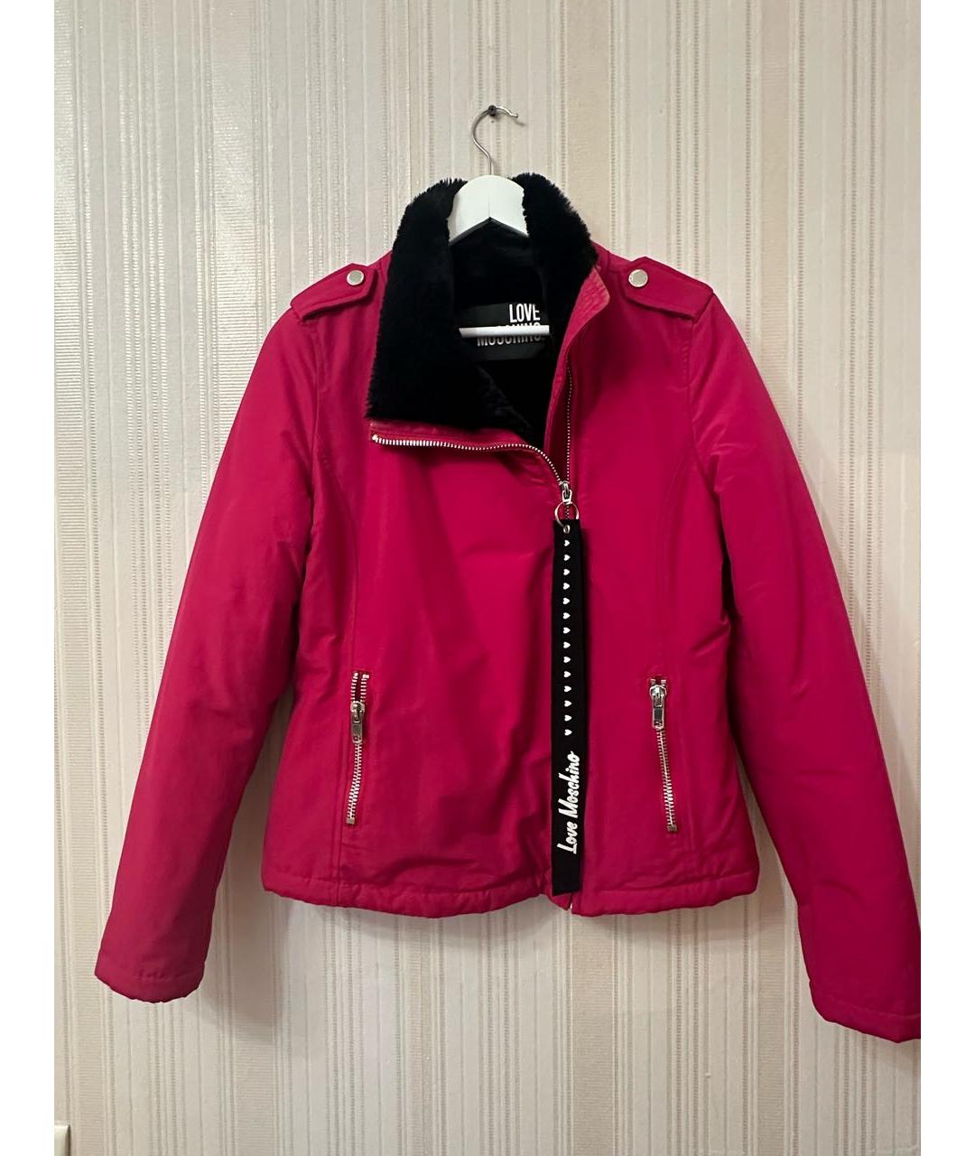 LOVE MOSCHINO Фуксия меховая куртка, фото 5