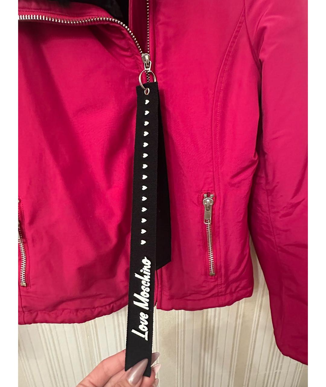 LOVE MOSCHINO Фуксия меховая куртка, фото 3