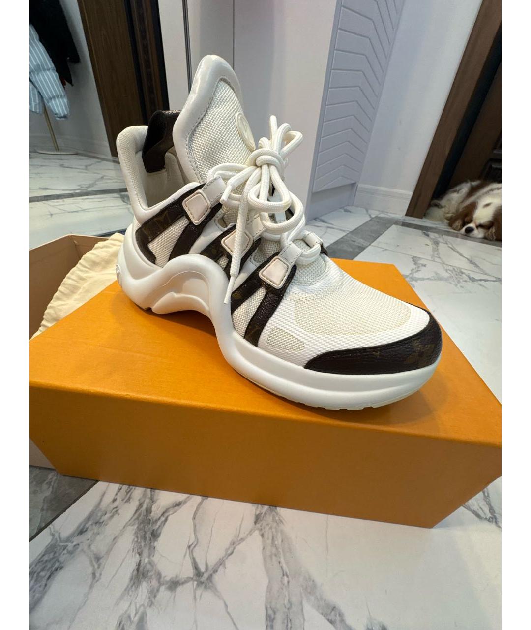 LOUIS VUITTON Белые текстильные кроссовки, фото 5