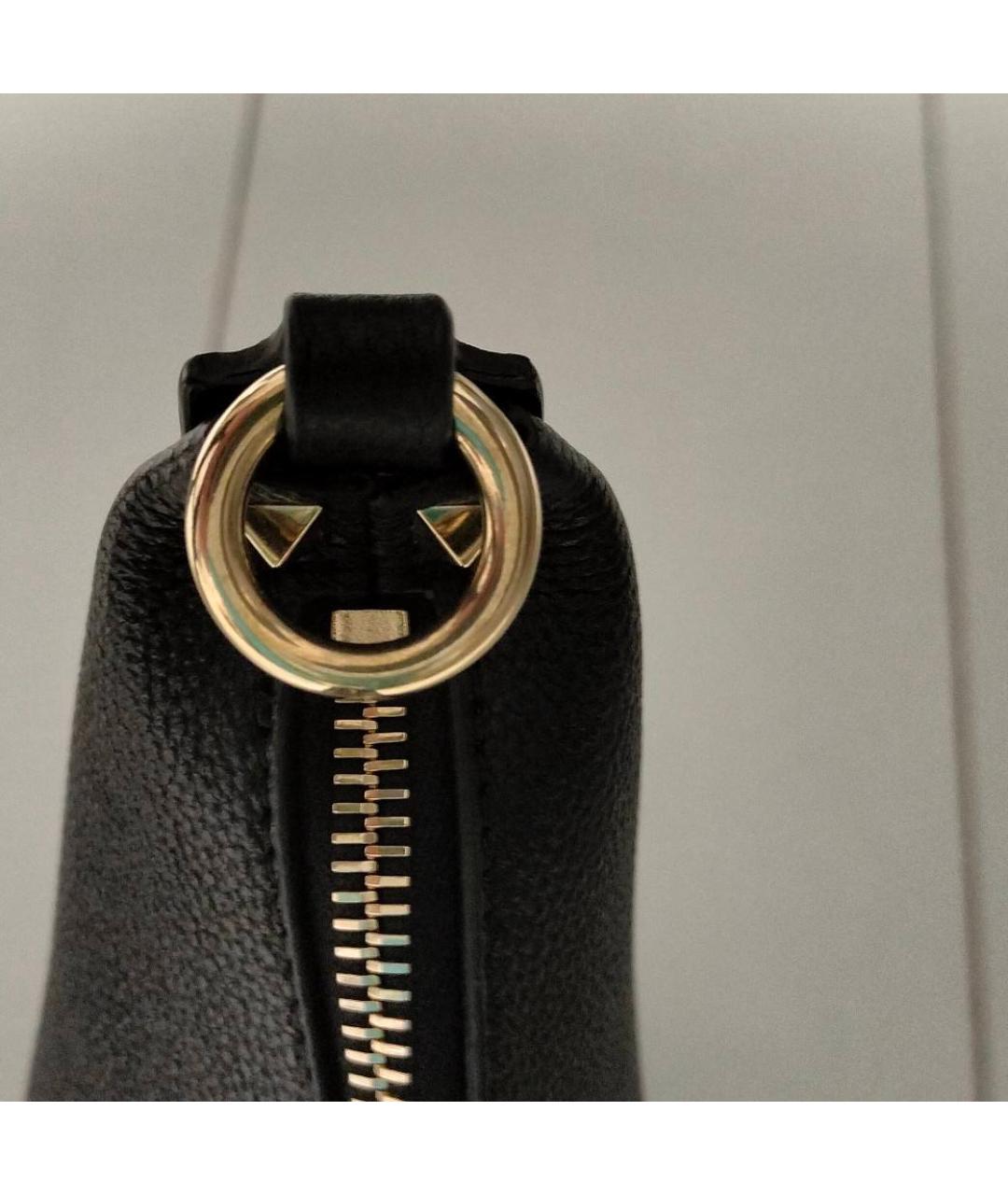 VALENTINO Черная кожаная сумка с короткими ручками, фото 5