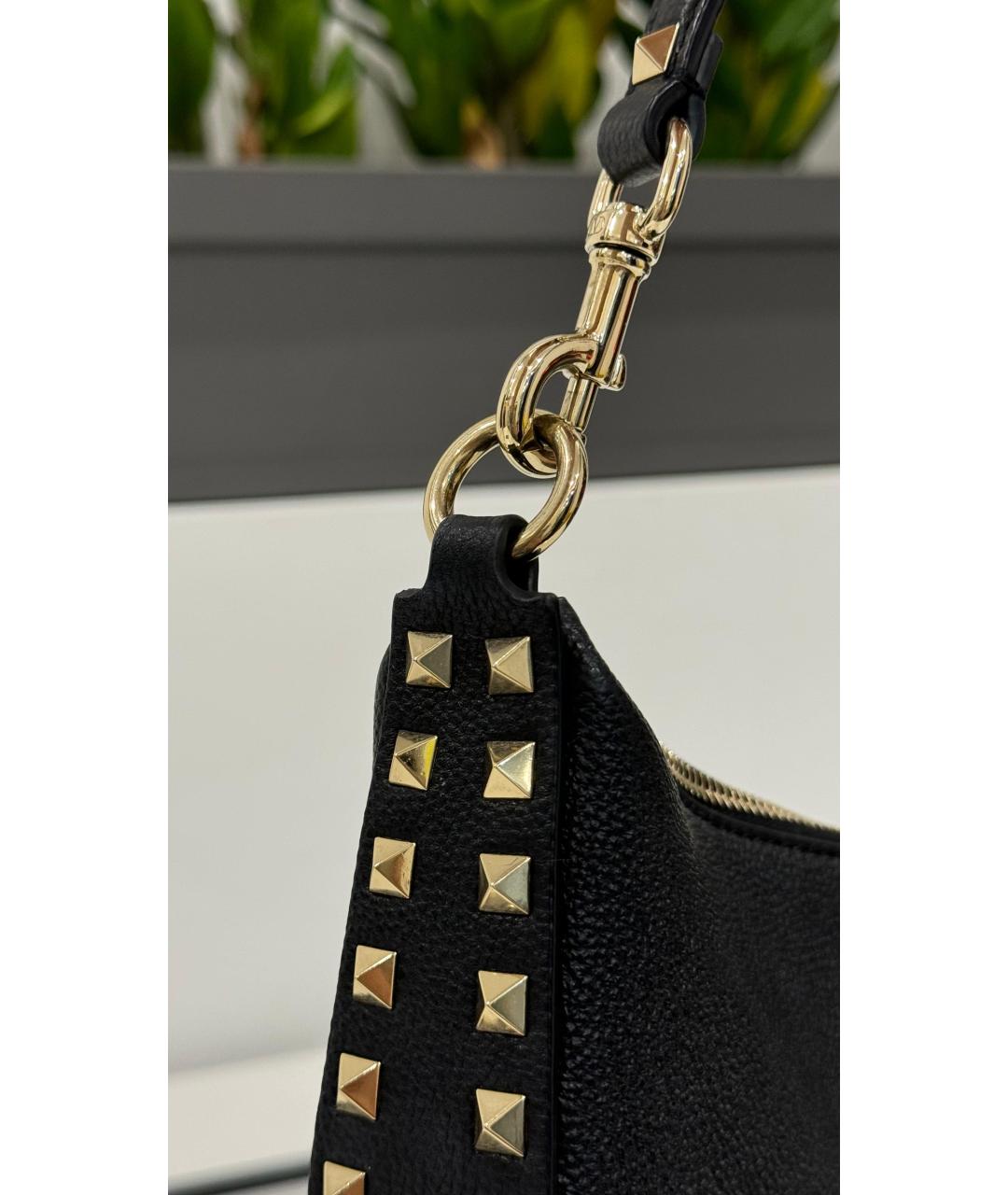 VALENTINO Черная кожаная сумка с короткими ручками, фото 9