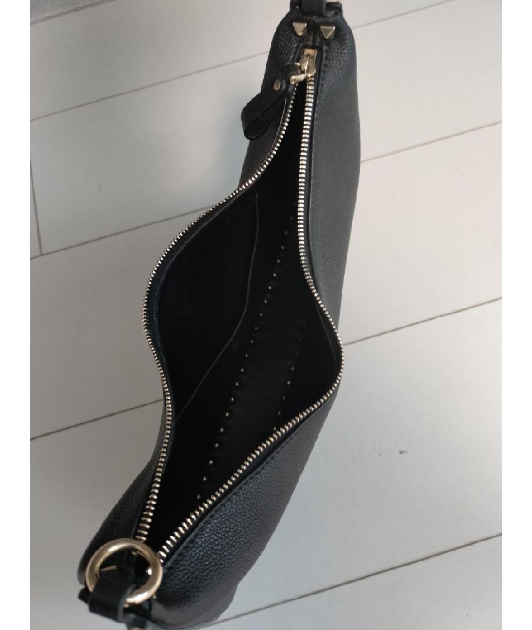 VALENTINO Черная кожаная сумка с короткими ручками, фото 4