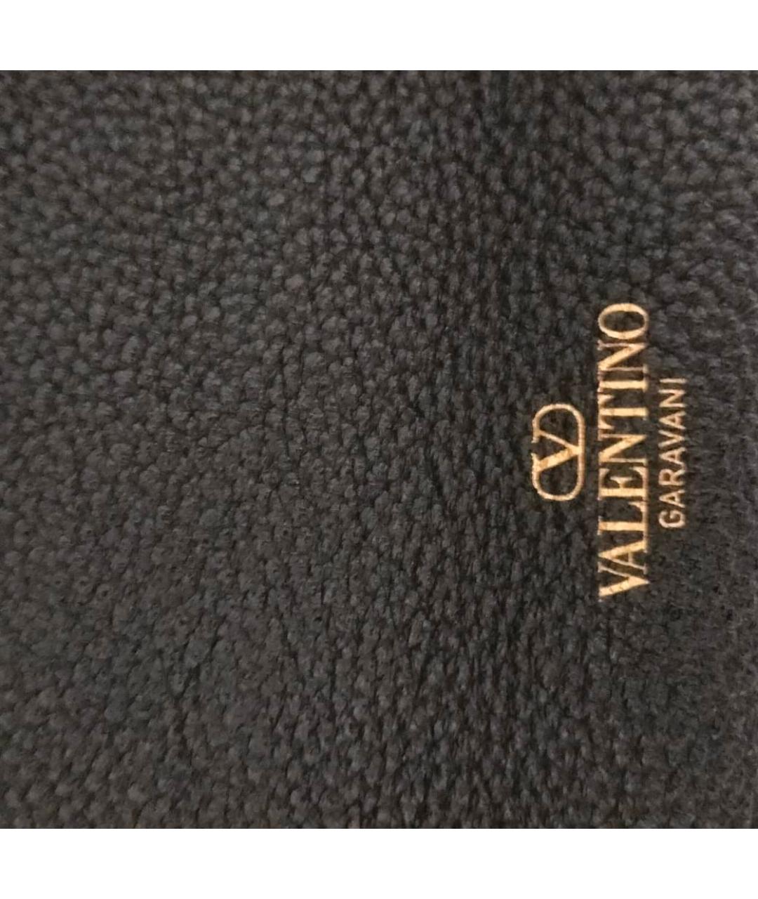 VALENTINO Черная кожаная сумка с короткими ручками, фото 6