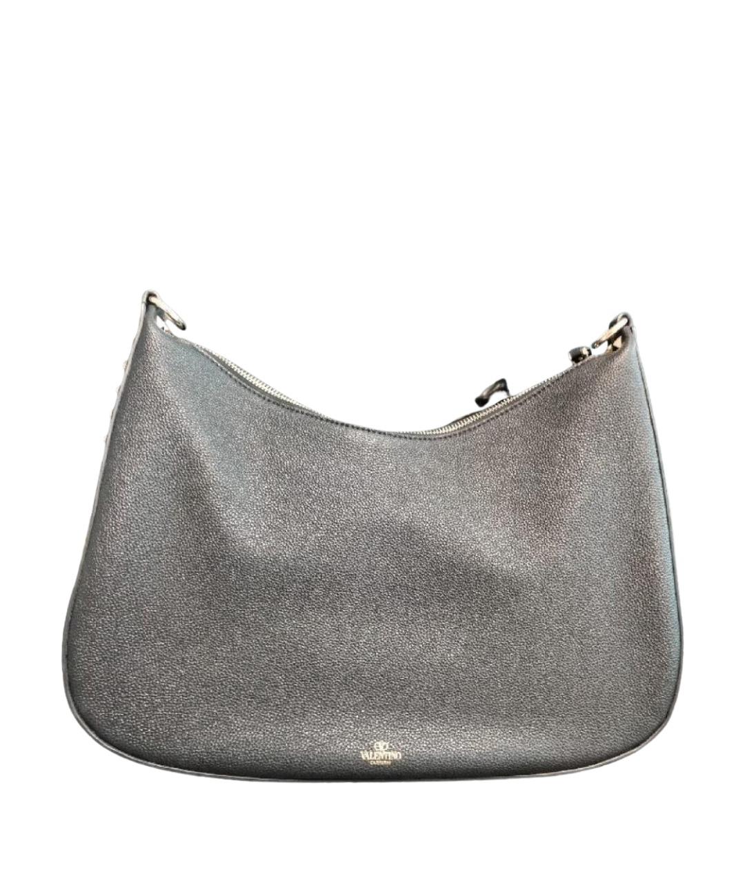 VALENTINO Черная кожаная сумка с короткими ручками, фото 1