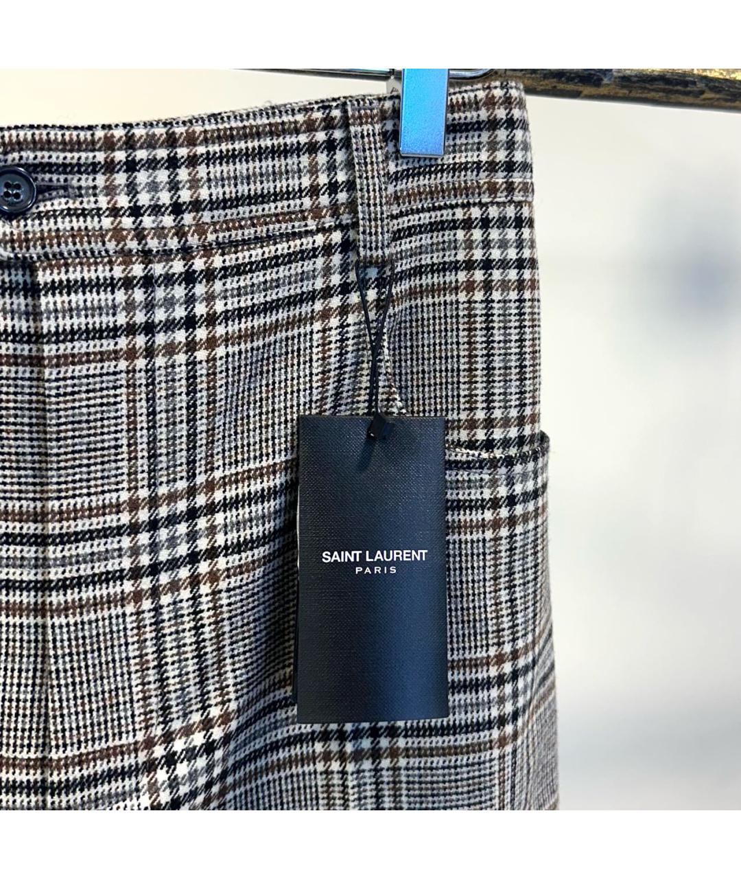 SAINT LAURENT Антрацитовые шерстяные шорты, фото 3