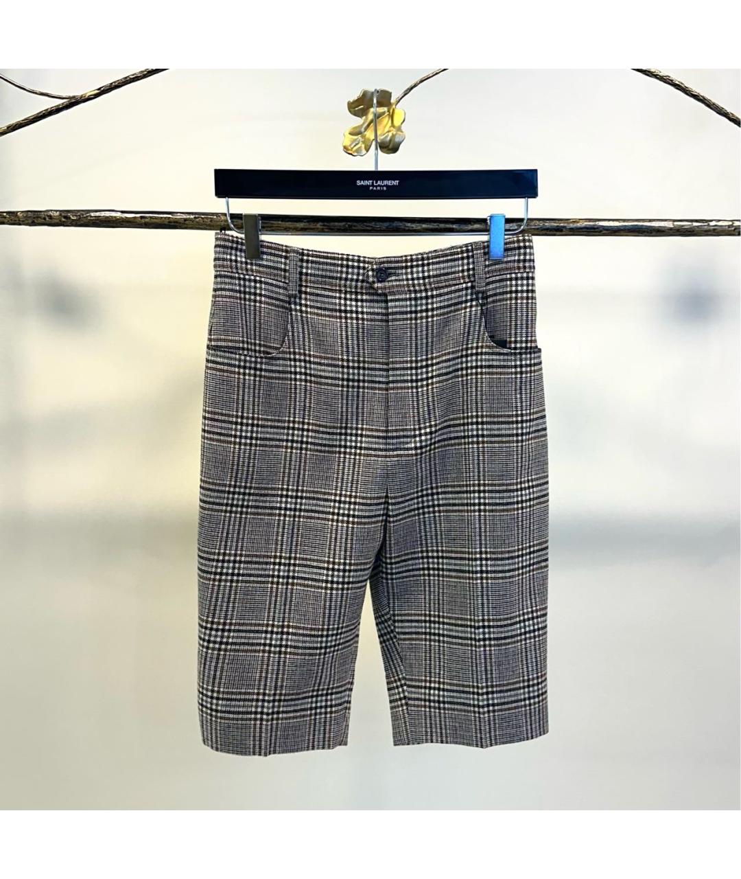 SAINT LAURENT Антрацитовые шерстяные шорты, фото 6