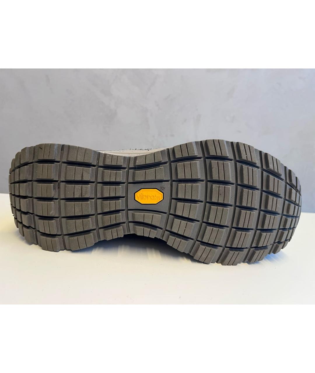 MONCLER Темно-синие кожаные низкие кроссовки / кеды, фото 5