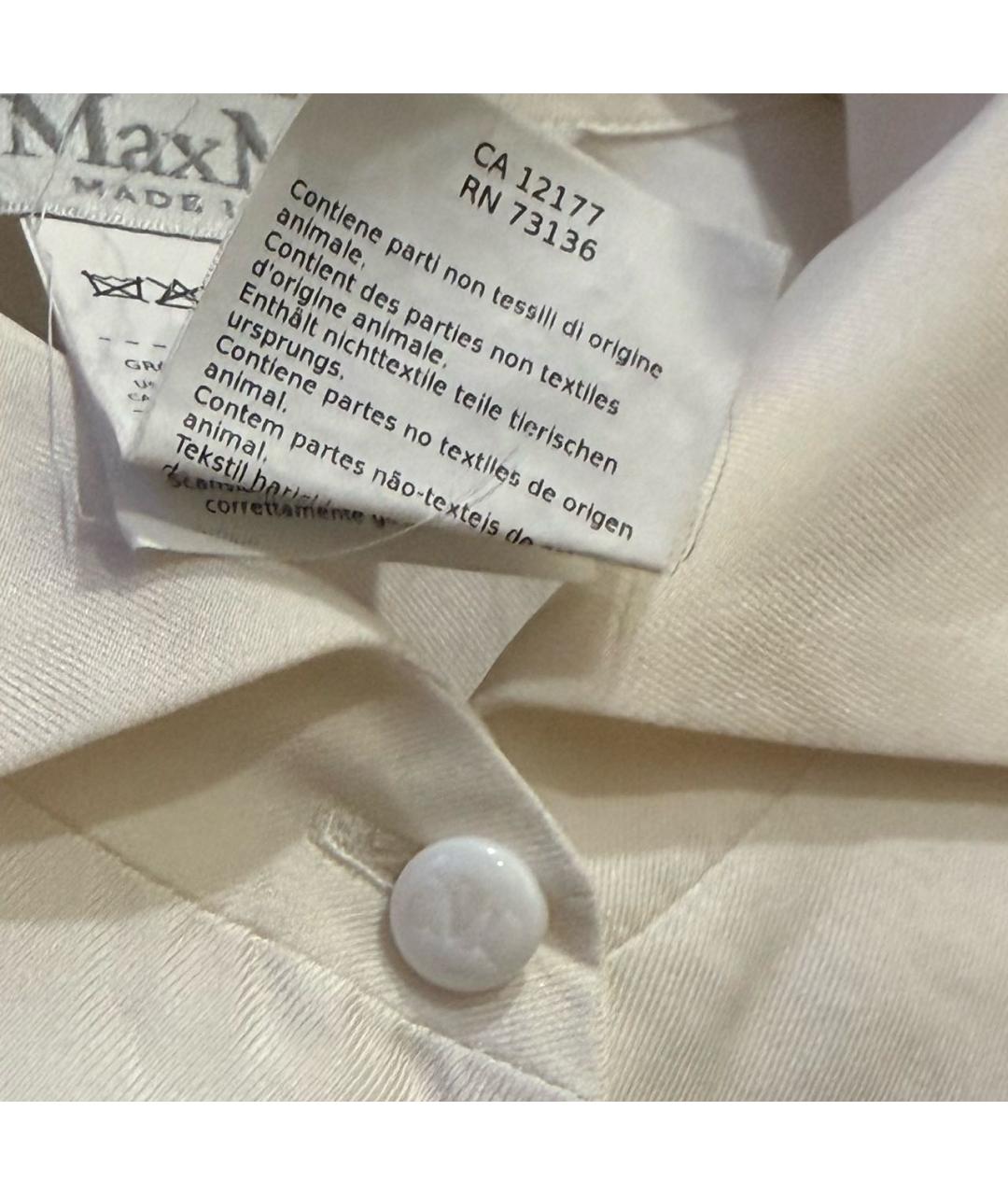 MAX MARA Белая шелковая блузы, фото 7