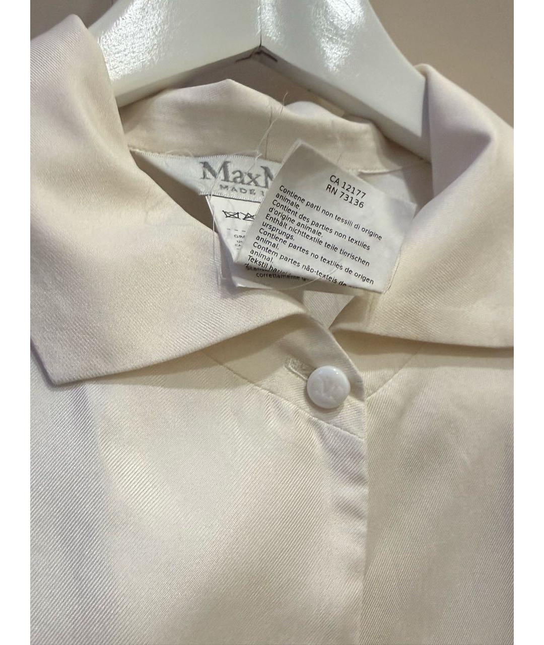 MAX MARA Белая шелковая блузы, фото 3