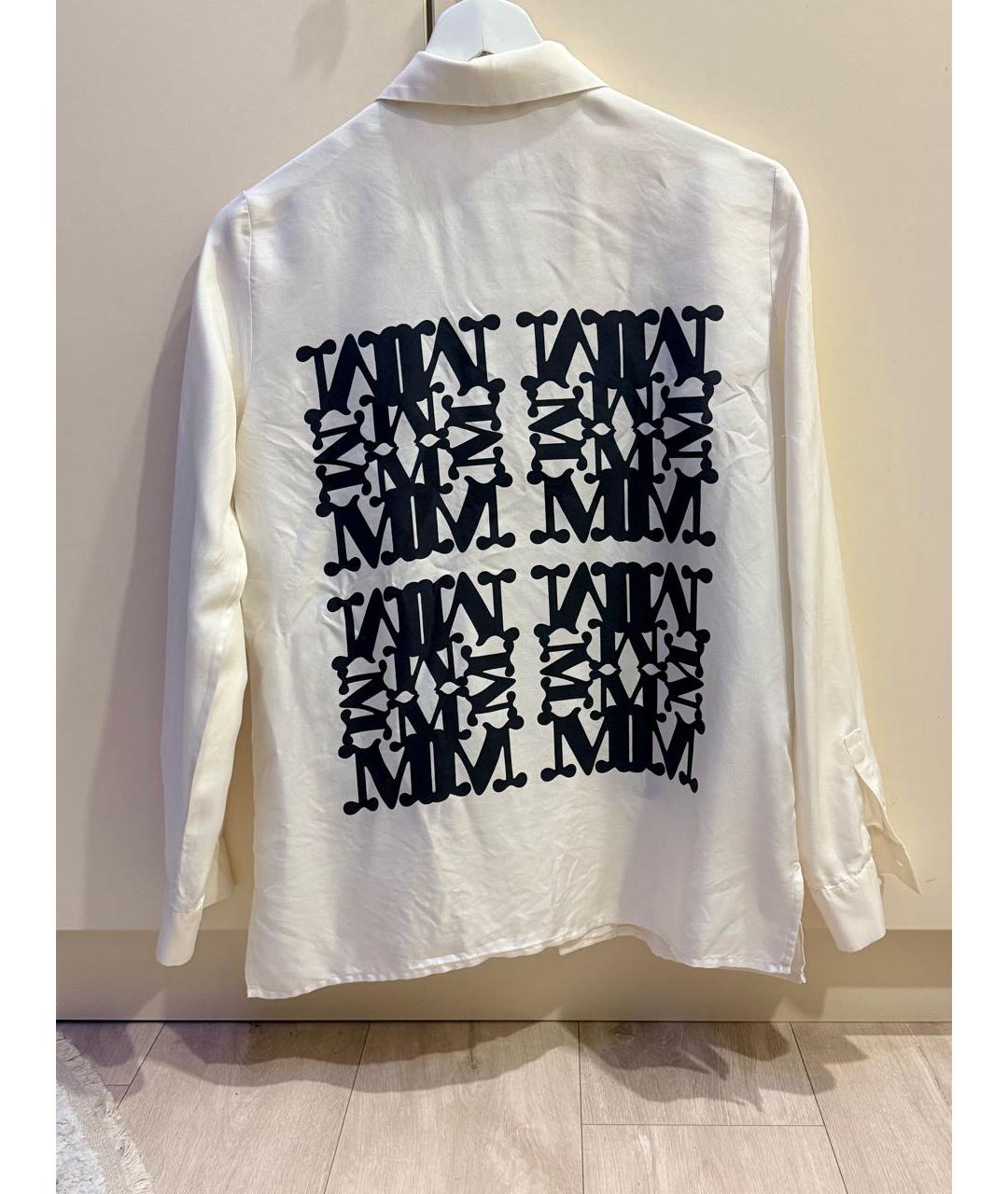 MAX MARA Белая шелковая блузы, фото 2