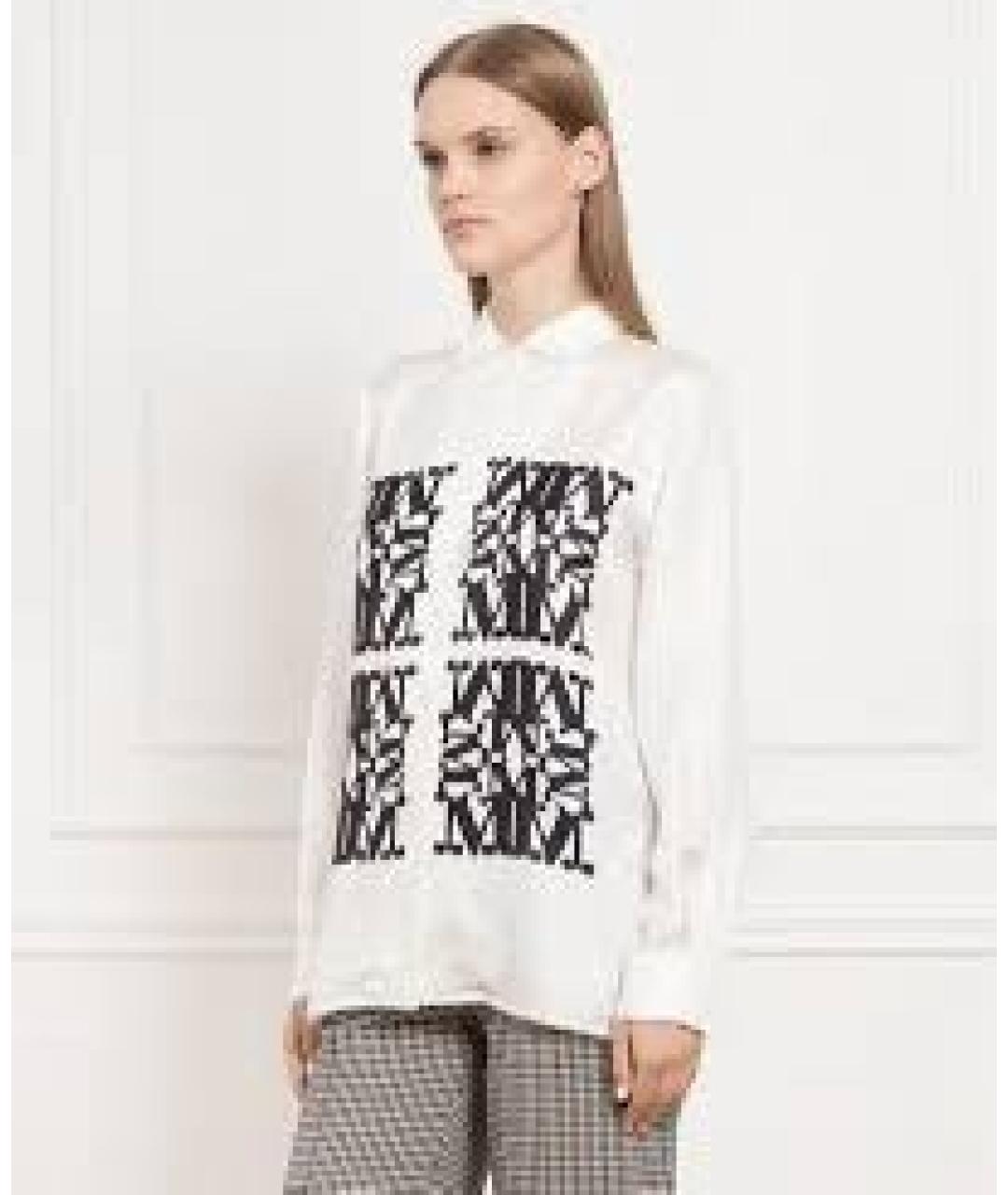 MAX MARA Белая шелковая блузы, фото 8
