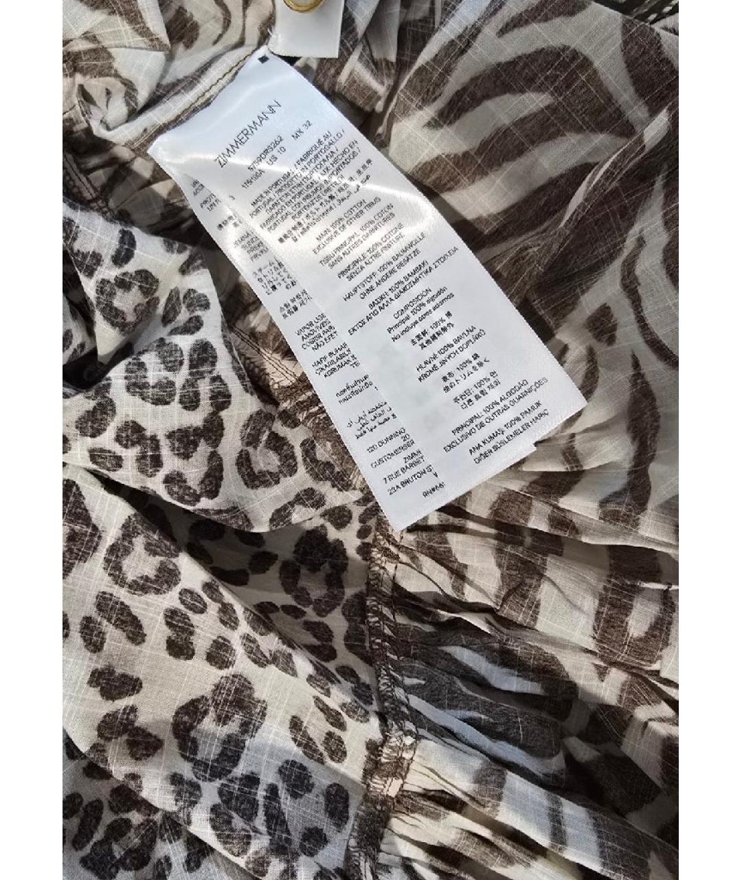 ZIMMERMANN Коричневое хлопковое платье, фото 5