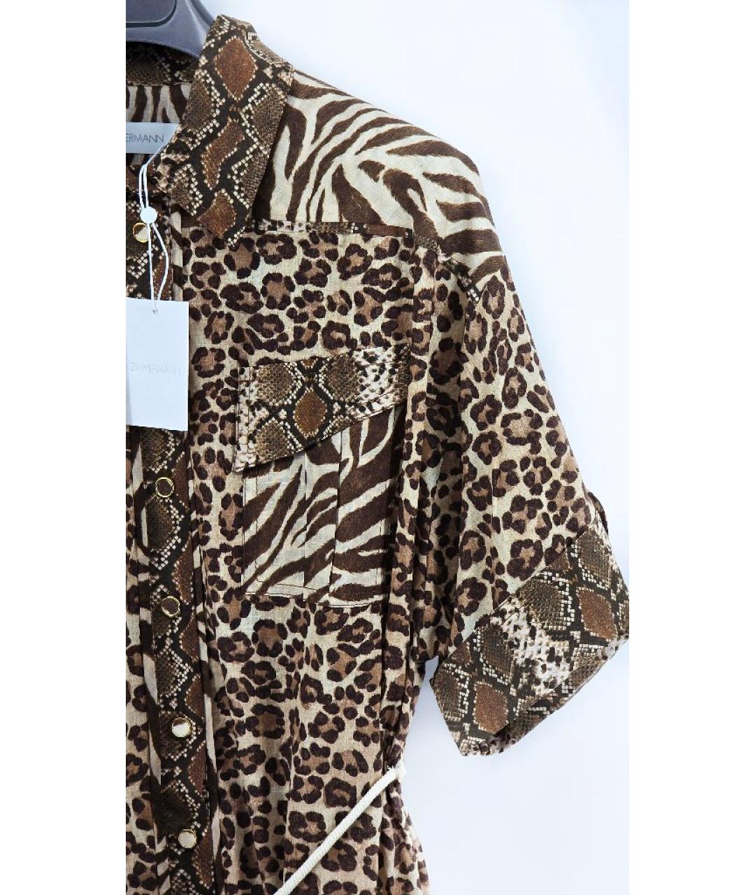 ZIMMERMANN Коричневое хлопковое платье, фото 3