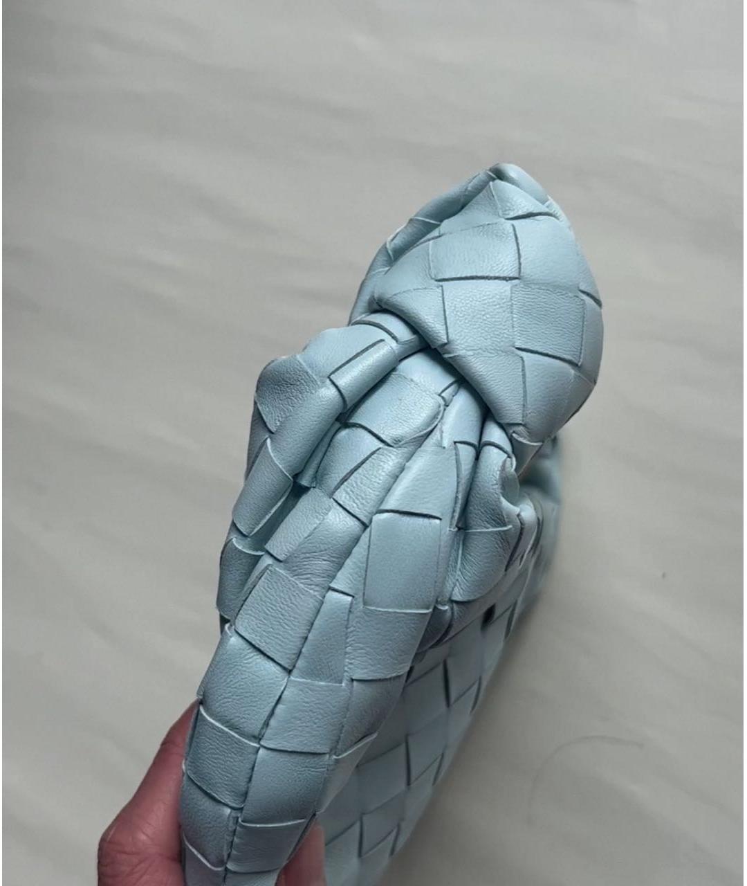 BOTTEGA VENETA Голубая кожаная сумка с короткими ручками, фото 5