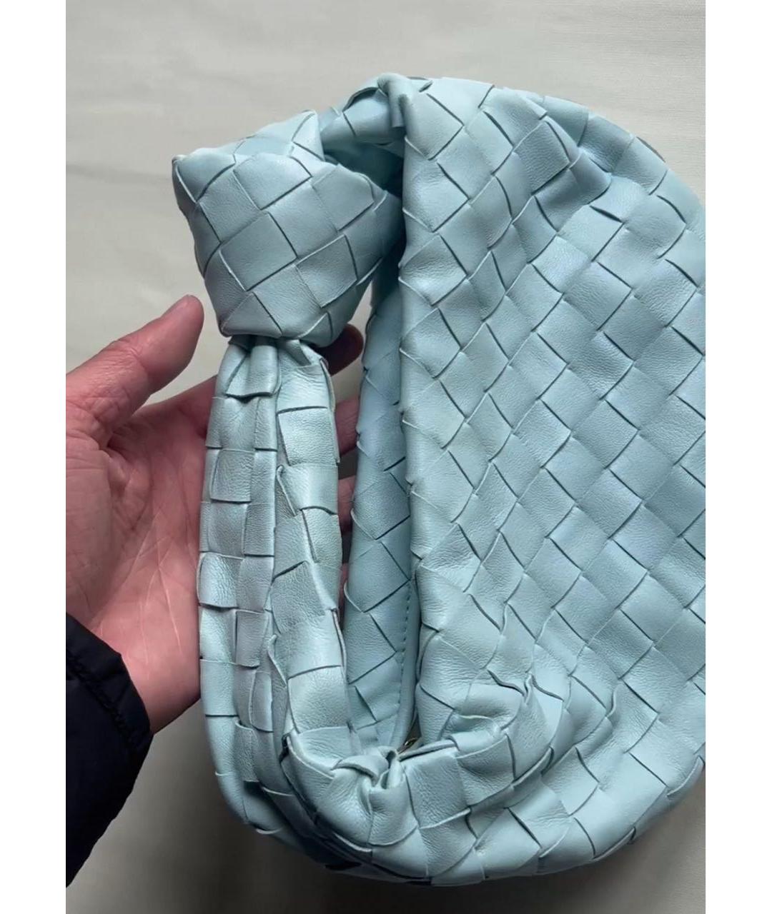 BOTTEGA VENETA Голубая кожаная сумка с короткими ручками, фото 2