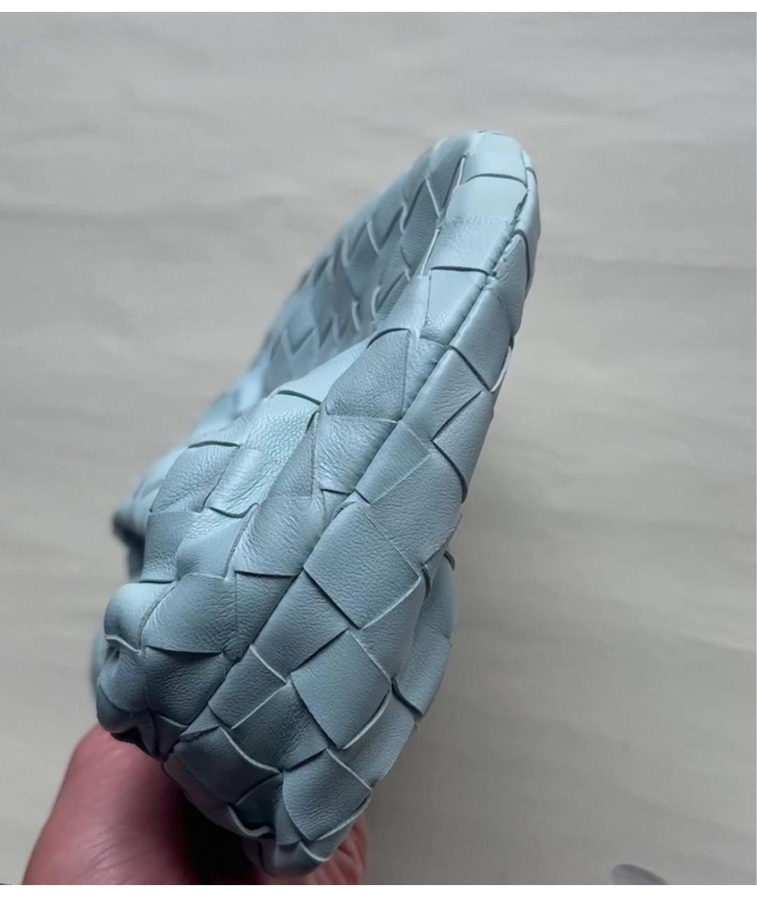 BOTTEGA VENETA Голубая кожаная сумка с короткими ручками, фото 3