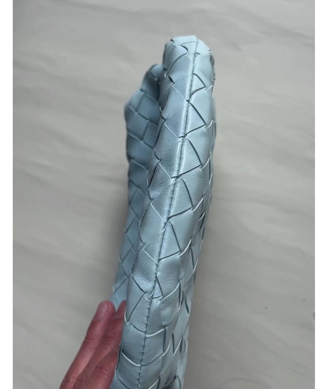 BOTTEGA VENETA Голубая кожаная сумка с короткими ручками, фото 4