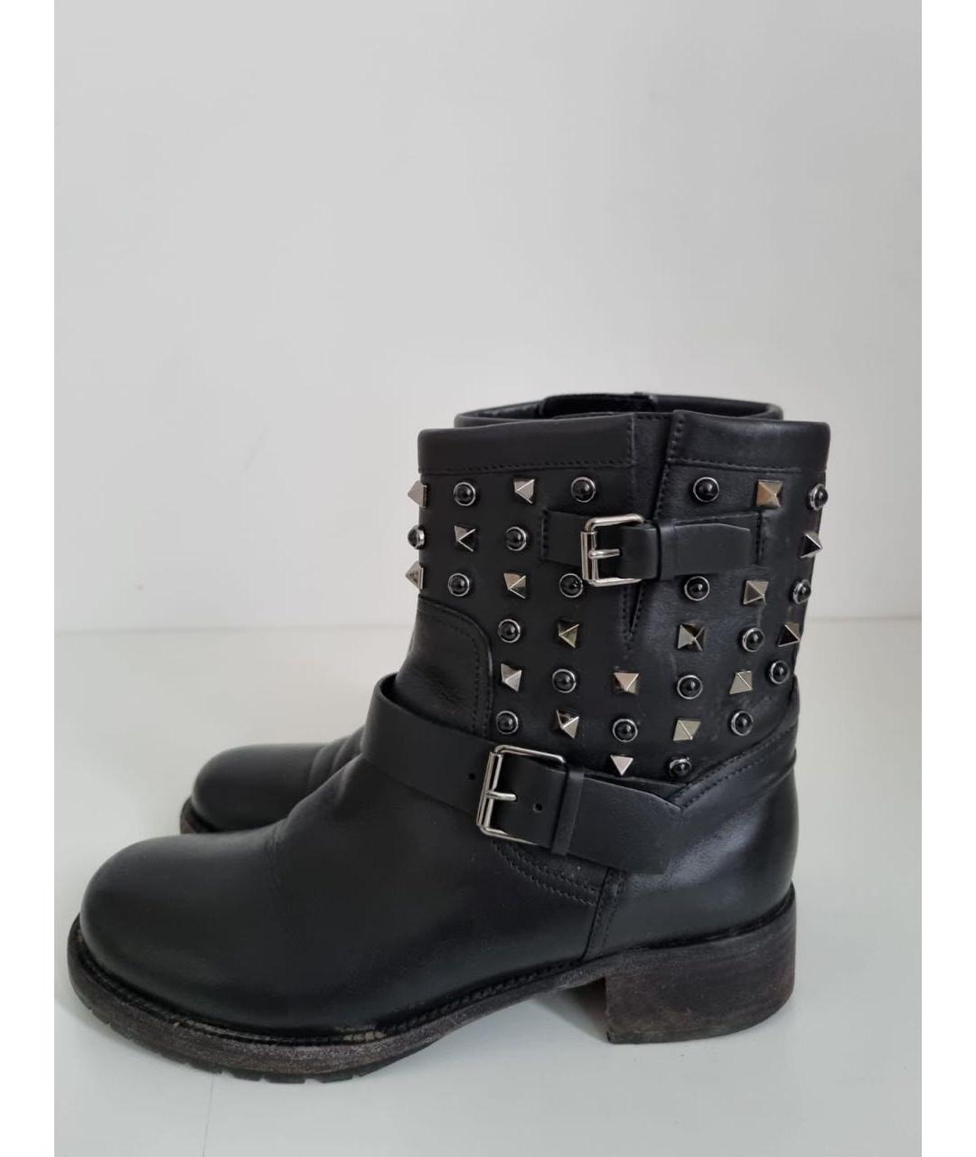 VALENTINO Черные кожаные ботинки, фото 4