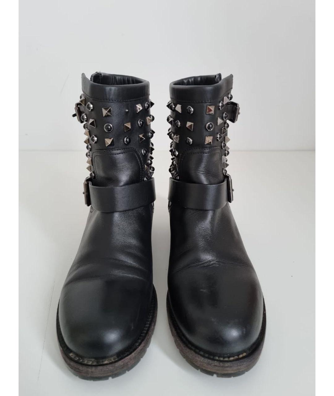 VALENTINO Черные кожаные ботинки, фото 2