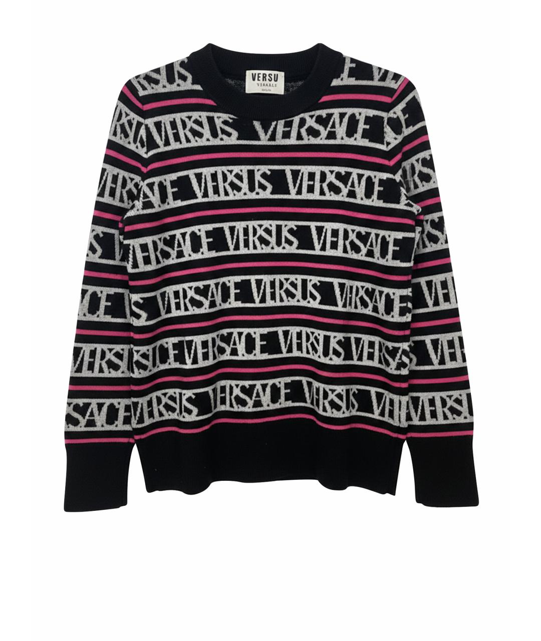 VERSACE Черный хлопковый джемпер / свитер, фото 1
