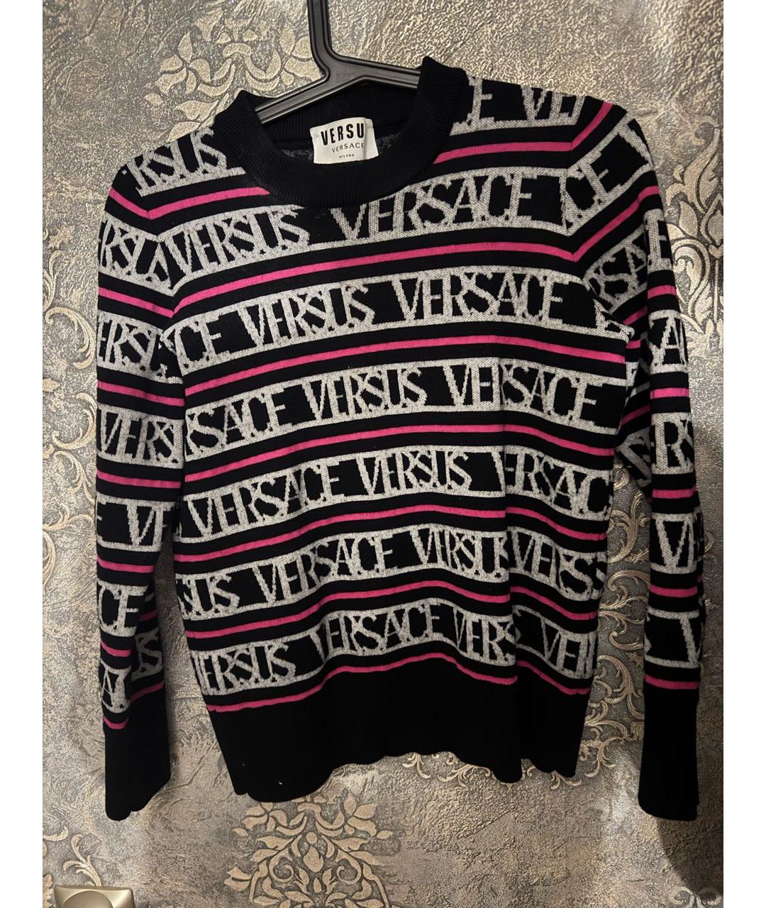 VERSACE Черный хлопковый джемпер / свитер, фото 3