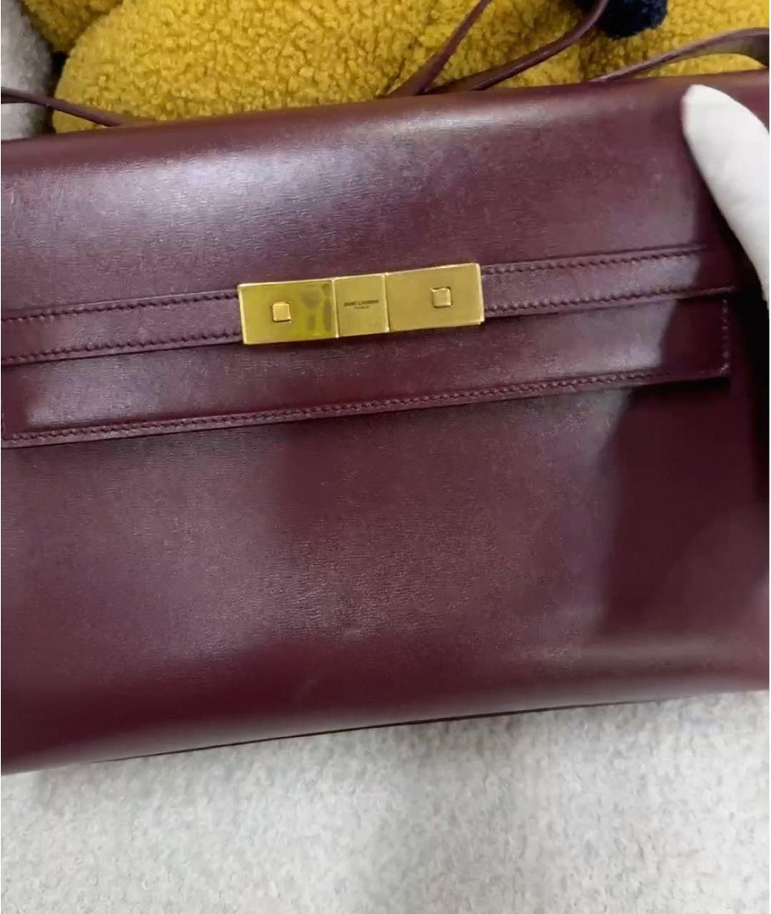 SAINT LAURENT Коричневая кожаная сумка через плечо, фото 5