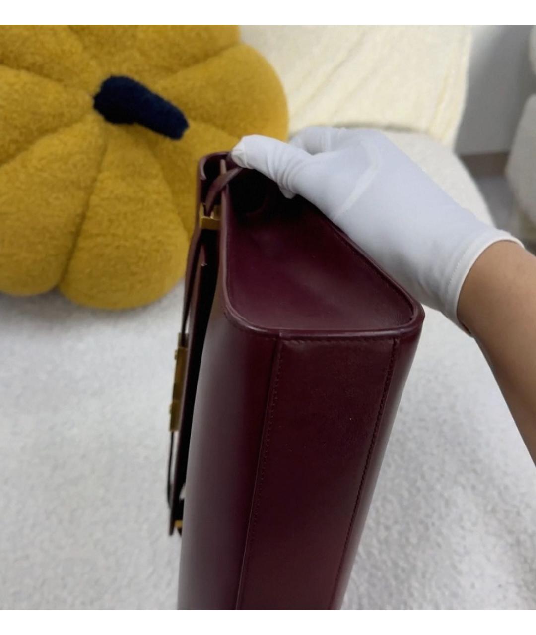 SAINT LAURENT Коричневая кожаная сумка через плечо, фото 3