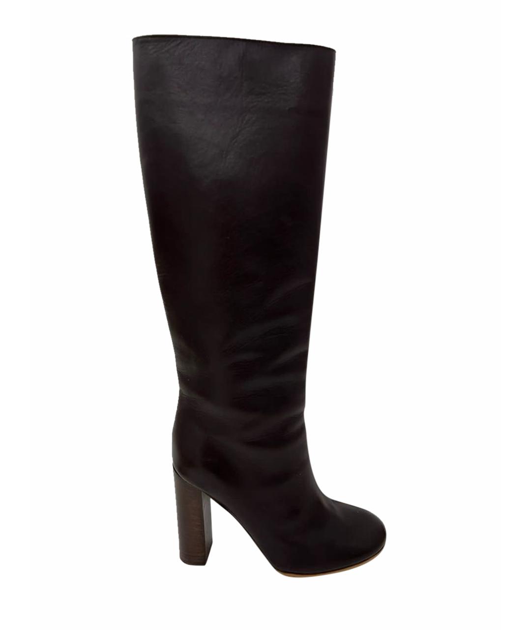 CHLOE Коричневые кожаные сапоги, фото 1