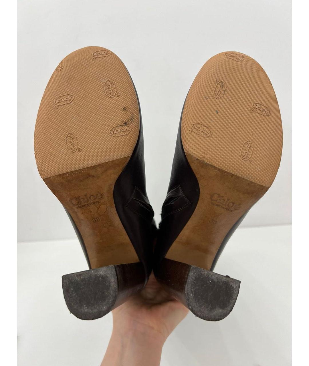 CHLOE Коричневые кожаные сапоги, фото 4
