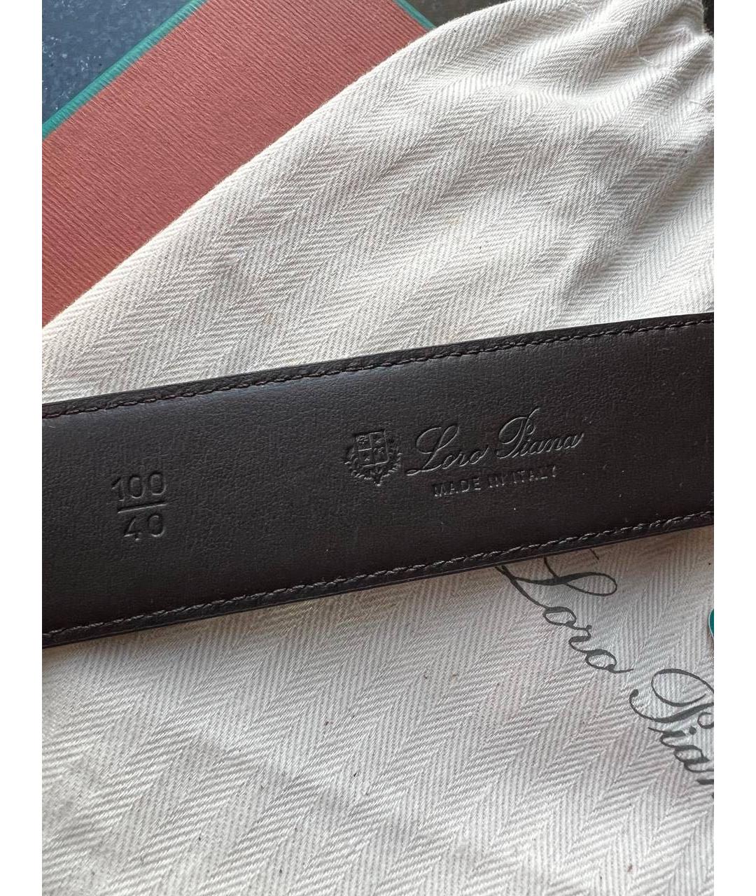 LORO PIANA Коричневый замшевый ремень, фото 3