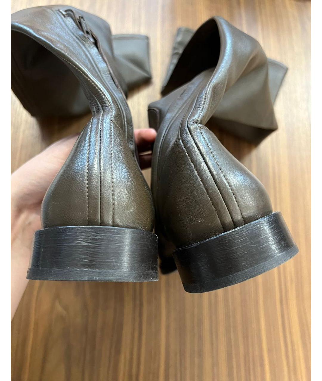 BRUNELLO CUCINELLI Коричневые кожаные ботфорты, фото 4