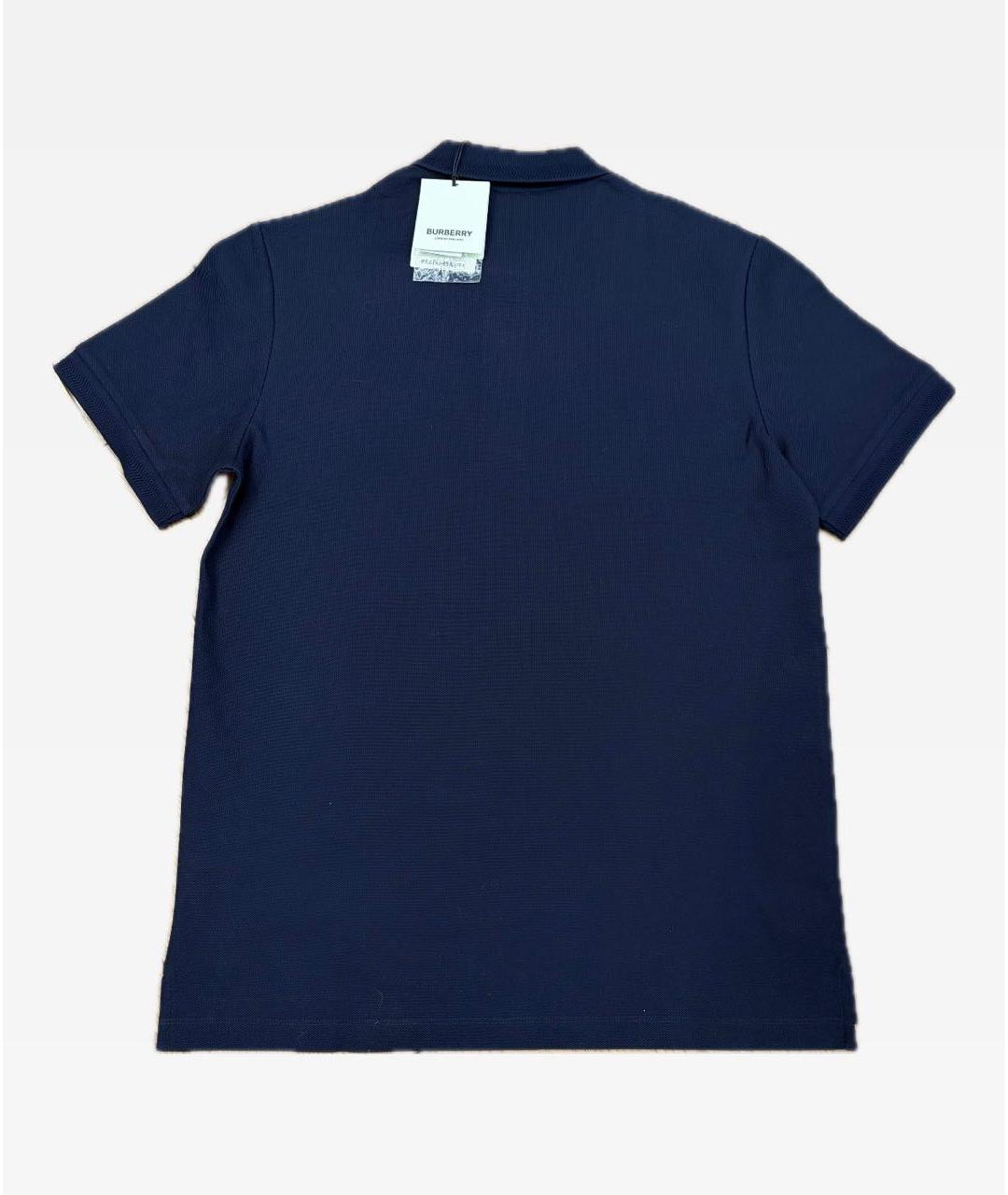 BURBERRY Черное хлопковое поло с коротким рукавом, фото 2