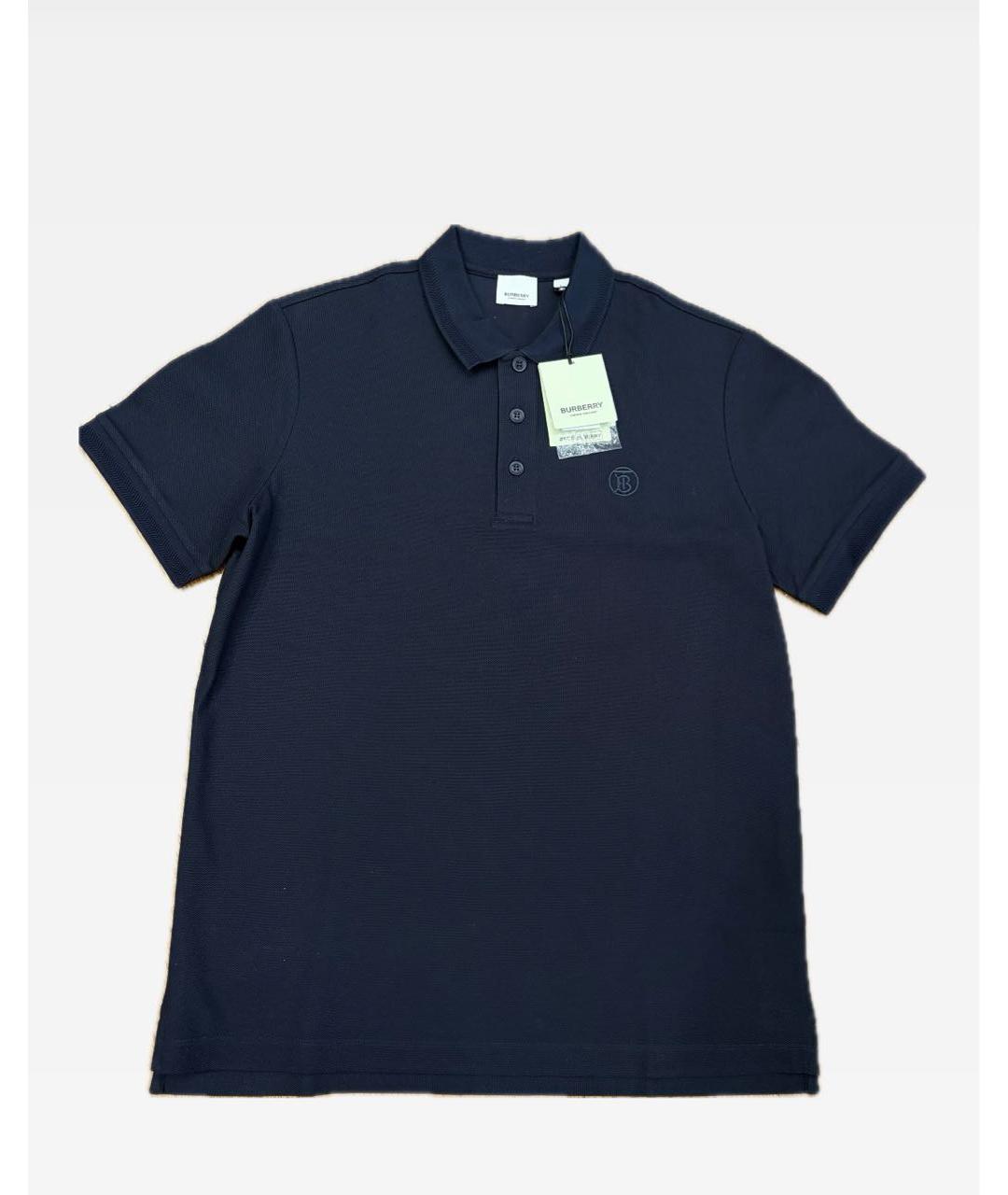 BURBERRY Черное хлопковое поло с коротким рукавом, фото 5