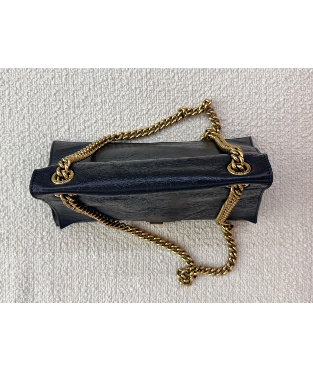 BALENCIAGA Черная кожаная сумка через плечо, фото 6