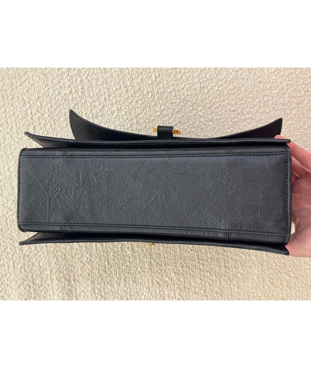 BALENCIAGA Черная кожаная сумка через плечо, фото 5