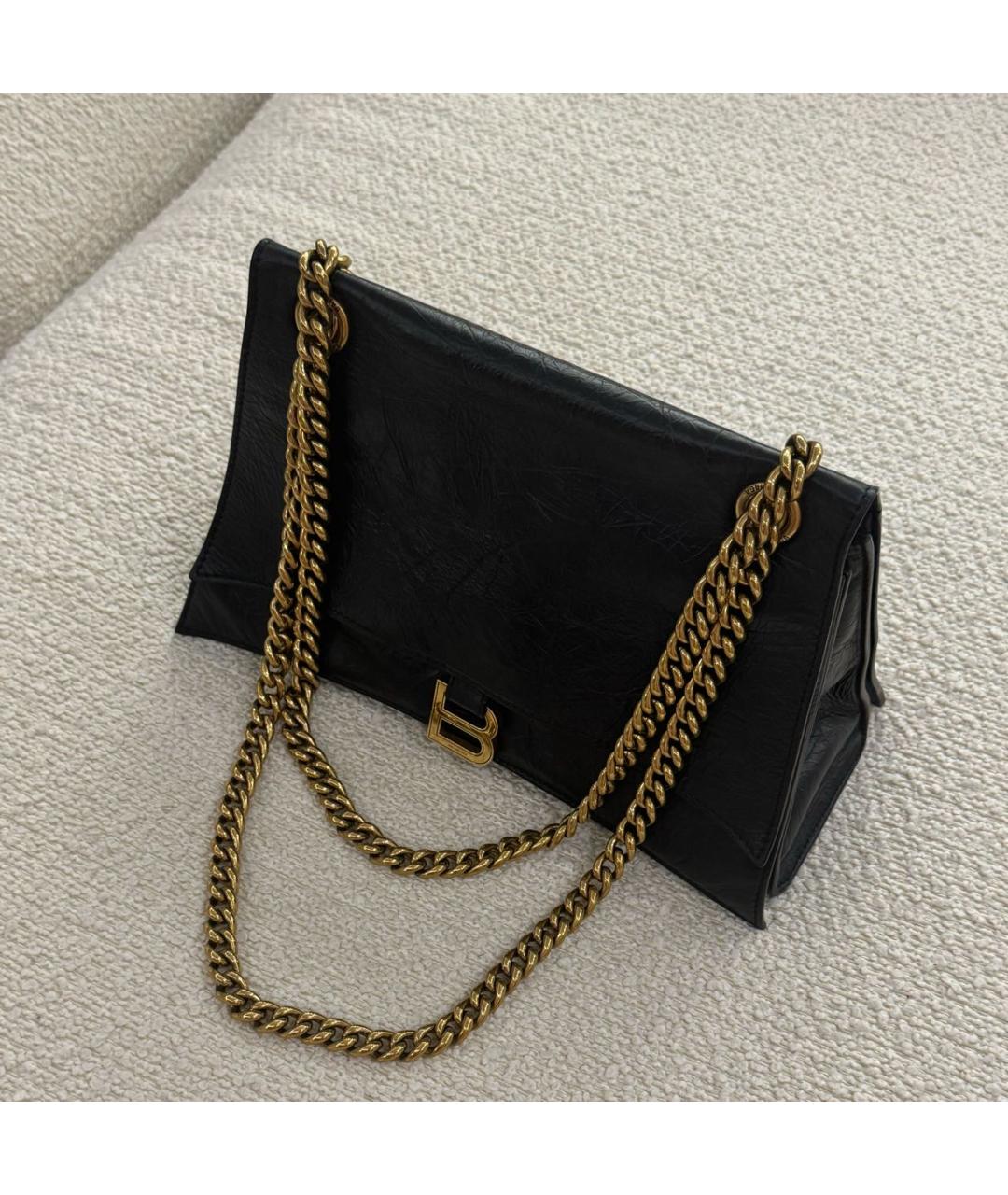 BALENCIAGA Черная кожаная сумка через плечо, фото 2