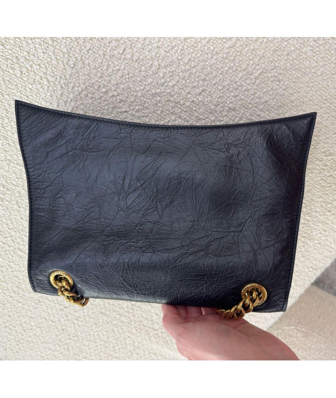 BALENCIAGA Черная кожаная сумка через плечо, фото 3